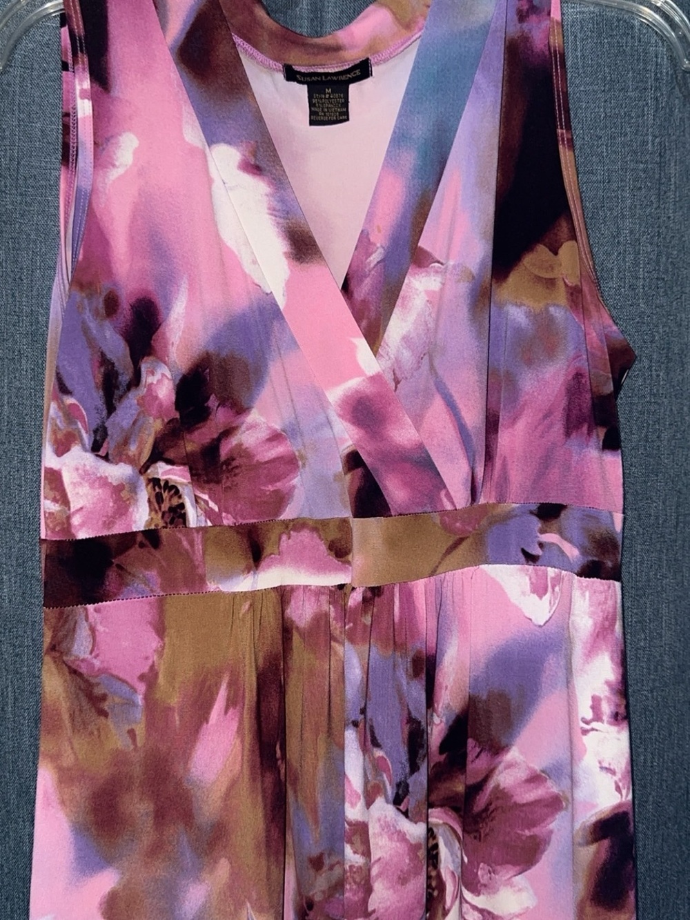 Susan Lawrence Pink Floral Maxi Dress - Picture 2 of 3